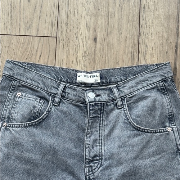 We The Free Wide Leg Relaxed Fit Gray Jeans Women’s Size 30 - Picture 3 of 14